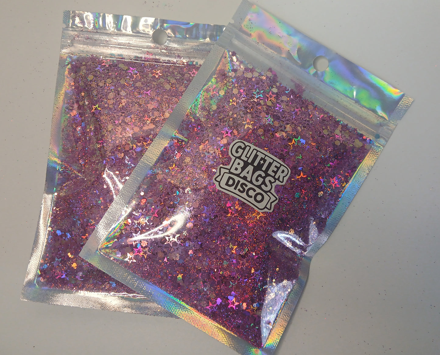 Holographic Disco stars and shapes glitter - Deep Pink mix