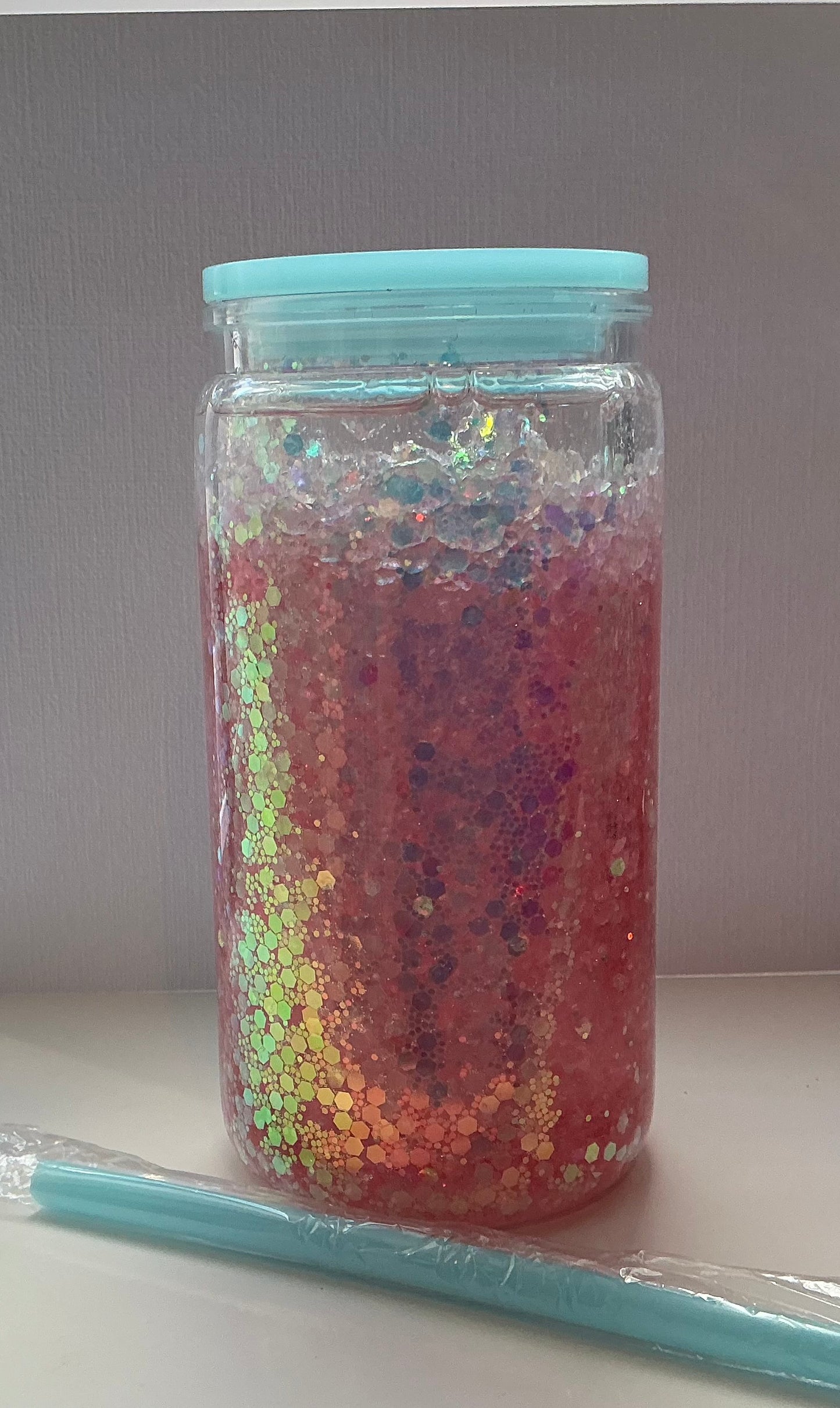 16oz iridescent shimmer Snowglobe Tumbler