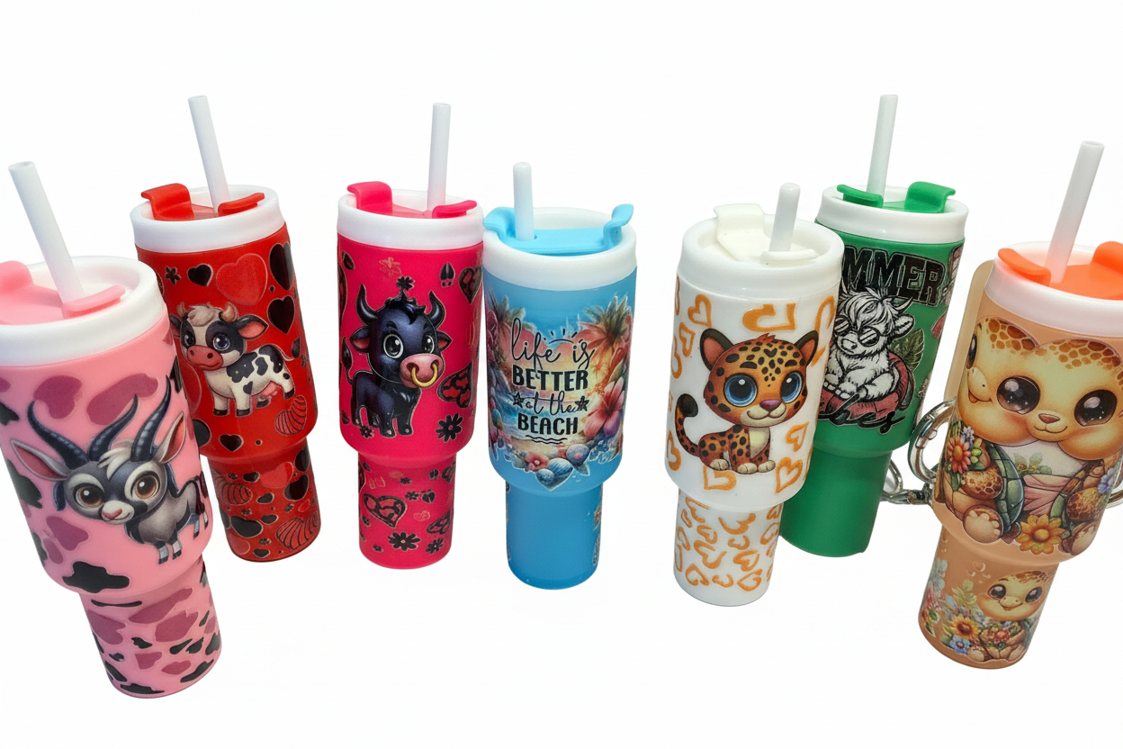 Tumblers on clean white background